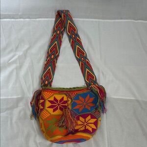 Colorful Woven Shoulder Bag
